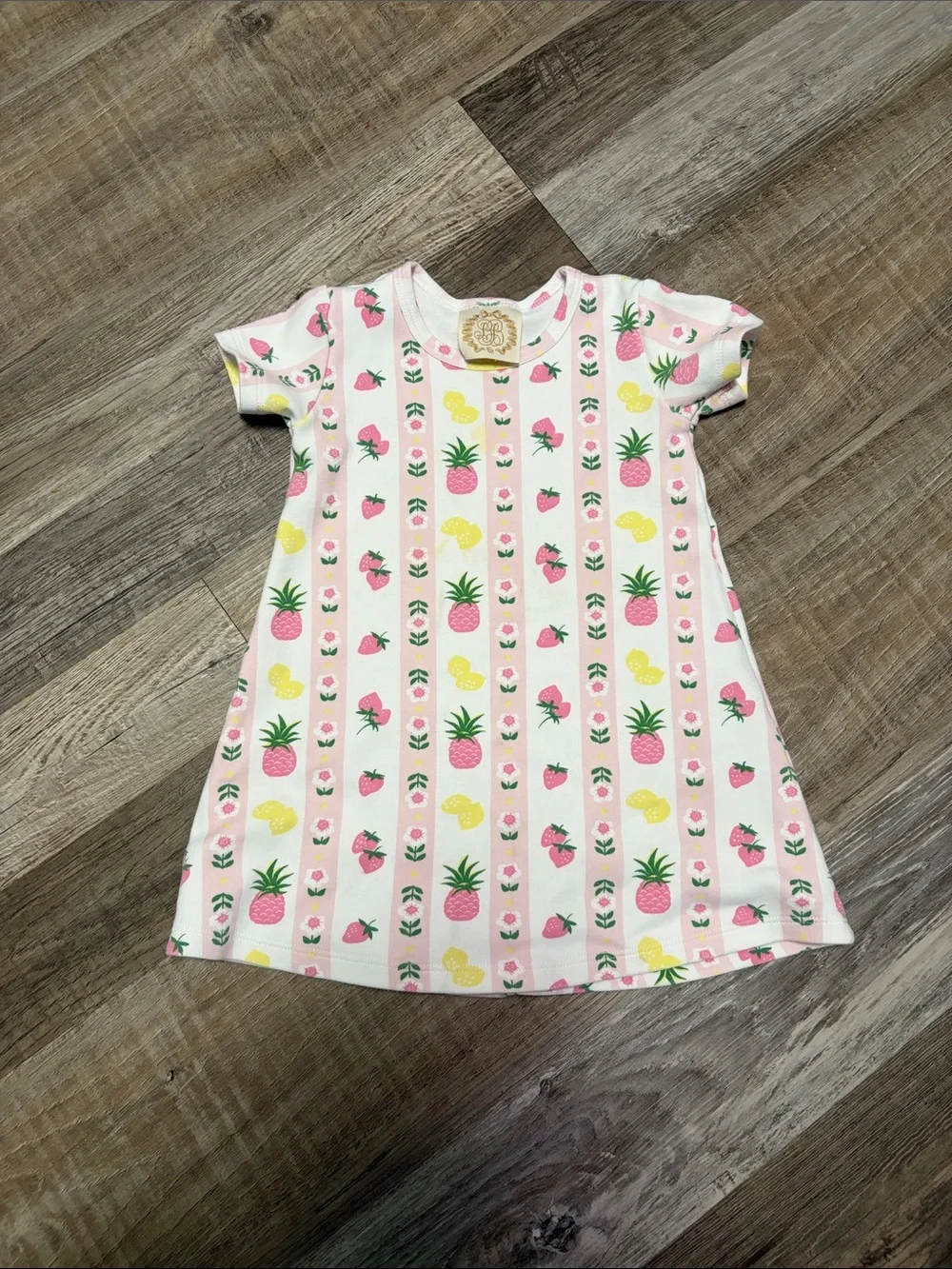 The Beaufort Bonnet Company Pink Fruit-Print Girls Dress